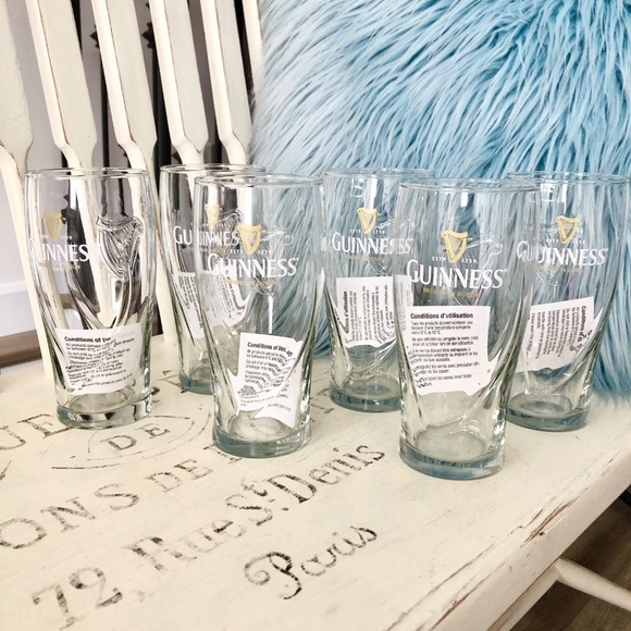 Guinness, Beer Glasses, 13oz, Set of 6, With Embossed Harp Logo, New In‎ Box - Picture 2 of 16